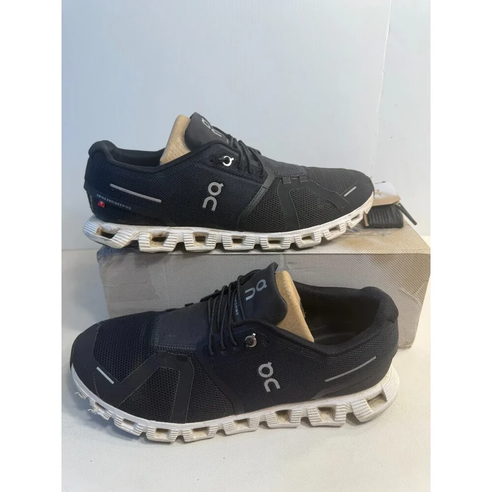 On Cloud 5, Black/White, Mens Running Shoes-US 10.5 Mens